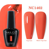 Yeknu  15ml Orange Color Nail Gel Polish Semi Permanent Red Pink Gellack Nail Art Salon Soak Off UV LED Glitter Nail Gel Varnish