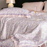 Yeknu 82% lyocell, 8% silk and 10% nylon soft silky flowers digital printing bedding set duvet cover flat/fitted bed sheet pillowcases