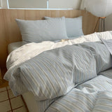 Yeknu  Nordic sling Cotton Pink Stripes Duvet Cover 150x200 Size Girl's Room housse Skin friendly Breathable Comforter Sets