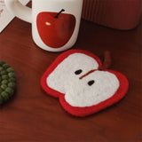Yeknu  Handmade Wool Felt Fruit Coasters Apple Avocado Maple Leaves Cup Drink Support Pad Table Protection Mat Decoration Home Decor
