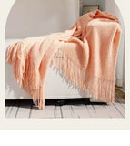 Yeknu 2025 new room tassel towel blanket sofa towel bedside blanket bedside flag hotel blanket