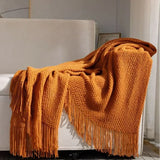 Yeknu 2025 new room tassel towel blanket sofa towel bedside blanket bedside flag hotel blanket