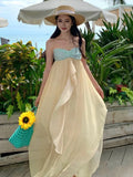 Yeknu  New Halter Neck Sequin Suspender Dresses Women Irregular Flowing Seaside Beach Holiday Dress Casual Summer Female Vestidos