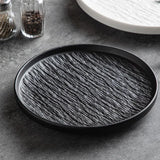 Yeknu  Creative Light Luxury Nordic Black/White Stone Texture Ceramic Tableware Restaurant Home Hotel Supplies Shallow Dinner Plate 1Pc