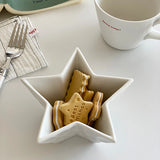 Yeknu Creative Solid Color Star Ceramic Bowl Cute Children's Tableware Salad Fruit Plate Restaurant Cooking Dishes Kitchen Utensils