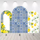Yeknu  Custom 2-Sided Mediterranean Lemon Birthday Party Wedding Baby Shower Cover Chiara Arch Background Decor Backdrop Photo