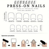 Yeknu  24pcs Christmas Short Almond Press on Nails French Gingerbread Cane Fake Nail for Women&Girl Removable Wearable False Nail Art