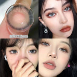 Yeknu  2pcs/pair Gray Colored Contact Lenses for Eyes Beauty Purple Halloween Makeup Lens Natural Look Brown Blue Big Eye Lens