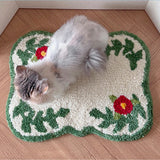 Yeknu  Floral Tufting Bathroom Mat Soft Tufted Camellia Kids Bedroom Carpet Bedside Rug Floor Non Slip Pad Aesthetic Home Decor