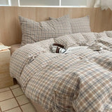 Yeknu  Single Double Exquisite Stripe 1Duvet cover+2Pillowcases 100%Cotton Experience Hotel-Like Comfort with Unparalleled Softness