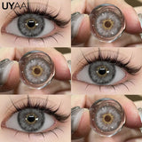 Yeknu  Color Contact Lenses Lenses Brown Pupils Color Contact Lenses for Eyes Green Lens 1 Pair/2pcs Pupils Cosmetic Lens