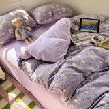 Yeknu  Autumn and winter thickened milk fleece bed 4-piece set double yarn quilt cover bed sheet three-piece set for students