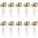 Yeknu  Acrylic transparent cylindrical flower stand vase, 31.5-inch high vase used as centerpiece for wedding tables, birthday parties,
