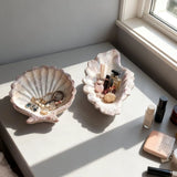 Yeknu  Nordic Style Gypsum Jewelry Tray Shell Conch Vanity Table Organizer Jewelry Display & Dessert Serving Plate