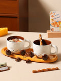 Yeknu  Ele Cerc Coffee Mug High Aesthetic Value Special Design Ladies Cup Fine Dert Plate Creative Home Daily Use