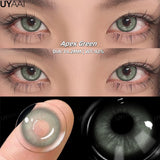 Yeknu  New Fashion Color Contact Lenses for Eyes Green Colorful Makeup High level of comfort Yearly 2pcs/pair