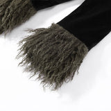 Yeknu  Vintage Patchwork Women's Faux Fur Coat Urban Full Sleeve Elegant Thicken Female Jacket Autumn Winter Lady Streetwear