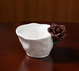 Yeknu  1PC Handmade Flower Cup Rose Ceramic Coffee Cup Mug Mug Souvenir Tea Cup Afternoon Tea Party Home Tableware Decoration