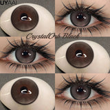 Yeknu  2PCS Color Contact Lenses with Prescription Natural Blue Contact Lens Brown Pupils Beauty Eyes Lenses CrystalOrb Series