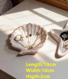 Yeknu  Nordic Style Gypsum Jewelry Tray Shell Conch Vanity Table Organizer Jewelry Display & Dessert Serving Plate
