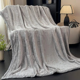 Yeknu  new solid color blanket flannel winter nap blanket piled thickened coral fleece casual blanket
