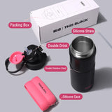 Yeknu  550ml Fashon Stainless Steel 316 Vacuum Flask With Straw Portable Outdoor Sport Cute Girl Student Thermos Mug Travel Tumbler