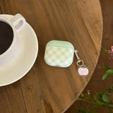 Yeknu  Fresh light green plaid AirPods 4th generation earphone cover is suitable for Apple 2nd generation Bluetooth earphone
