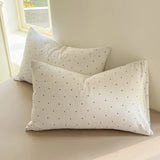 Yeknu  Minimalist Polka Dot Style Bedding Set Duvet Cover Set Four Piece Bedding Set Bed Sheet Fully Enclosed for Home