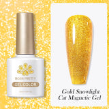 Yeknu  Gold Reflective Moonlight Gel Nail Polish Cat Magnetic Aurora Spar Glitter Semi-Permanant Varnish Nail Art Magnetic