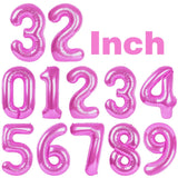 Yeknu  32Inch Number Foil Balloon Rose Gold Silver Digit 0-9 Globos Happy Birthday Party Decor Wedding Anniversary Baby Shower Supplies