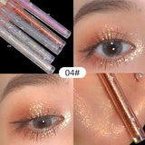 Yeknu  1pc Liquid Eyeshadow Super Shine Pink Pearlescent Glitter Eyeliner Long Lasting Waterproof Eye Shadow Glitter Party Eye Makeup