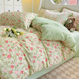 Yeknu  Comforter Botanical Flowers Garden Ultra Soft & Breathable 100%Nature Cotton Bedding Sets With Flat/Fitted Sheet 2 Pillowcases