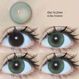 Yeknu  2pcs Gradient Green Contact Lenses Natural Color Pupils Coffee Pearl Lenses Makeup Color Eye Lenses Brown Lens Gray Lens