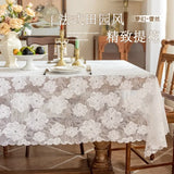 Yeknu 2025 new lace tablecloth modern simple hollow jacquard table cover atmosphere dessert table coffee table