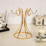 Yeknu  Kitchen Inverted Water Cup Storage Rack Home Desktop Flat Six Cup Iron Frame Restaurant Coffee Cup Storage And Drainage Rack