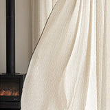 Yeknu  Black-edged Linen Curtains,Curtains, Light-transparent, Living Room, Floating Windows, High-end French Medieval Style