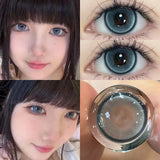 Yeknu  1 Pair High Quality Blue Lenses Colorld Contact Lenses with Degree 0.00 to- 8.00 Cosmetic Natural Eye Contacts Lenses