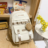 2 Piece Fashion Cute Student School Bag Casual Large Capacity Waterproof Backpack Woman Book Bag Girl