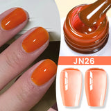 Yeknu  Jelly Transparent Gel Nail Polish Nude Pink  Color UV Soak Off Gel Varnish Jade Nail Art Gel 10ml Design Manicure