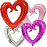 Yeknu  5Pcs Giant Foil Heart Balloon Romantic 40Inch Hook Heart Shaped Balloon Valentines Day Gift Wedding Decoration Birthday Supplies