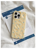 Yeknu Love Polka Dot Folds Texture Phone Cases For IPhone 15 16 Pro Max Case 13 14 Pro Soft Silicone Shockproof Fashionable Cover Case
