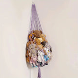 Yeknu  Stuffed Animal Storage Macrame Hammock, Large - Boho Room Decor Toy Storage Corner Hanging Plushie Stuffed Animal Net Organizer