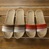 Yeknu  Summer Women Slippers Anti-Slip Home Slippers Lightweight Shoes Women Indoor Linen Slippers Soft Shoes