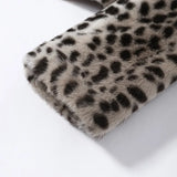 Yeknu  Autumn Winter Chic Leopard Print Crop Jacket Women Modern O-neck Single Breasted Full Sleeve Coat Female Outwears New