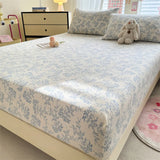 Yeknu Elastic Fitted Sheet Floral Style Bedsheet Soft Bed Cover Home Bed Linen Sheets drap de lit (Pillowcase Need Order)
