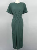 Yeknu  Summer Long Dress Women Irregular Pleated Fashion Short Sleeve Ladies Dresses Korean Style Loose Ruffle Woman Dress