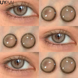 Yeknu  1 Pair Myopia Eye Color Lens with Diopters Black Lenses Natural Gray Color Contact Lenses Big Eye Fashion Eye Lenses