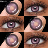 Yeknu  1 Pair Halloween Purple Colored Eye Contacts Anime y2k Color Lenses