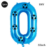 Yeknu  Soccer Birthday Party Decoration Multi Color Number 7 Balloon 32Inch 1 2 3 4 5 6 7 8 9 Digit Football Balloon Large Figure Golob