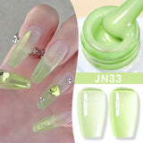 Yeknu  Jelly Transparent Gel Nail Polish Nude Pink  Color UV Soak Off Gel Varnish Jade Nail Art Gel 10ml Design Manicure
